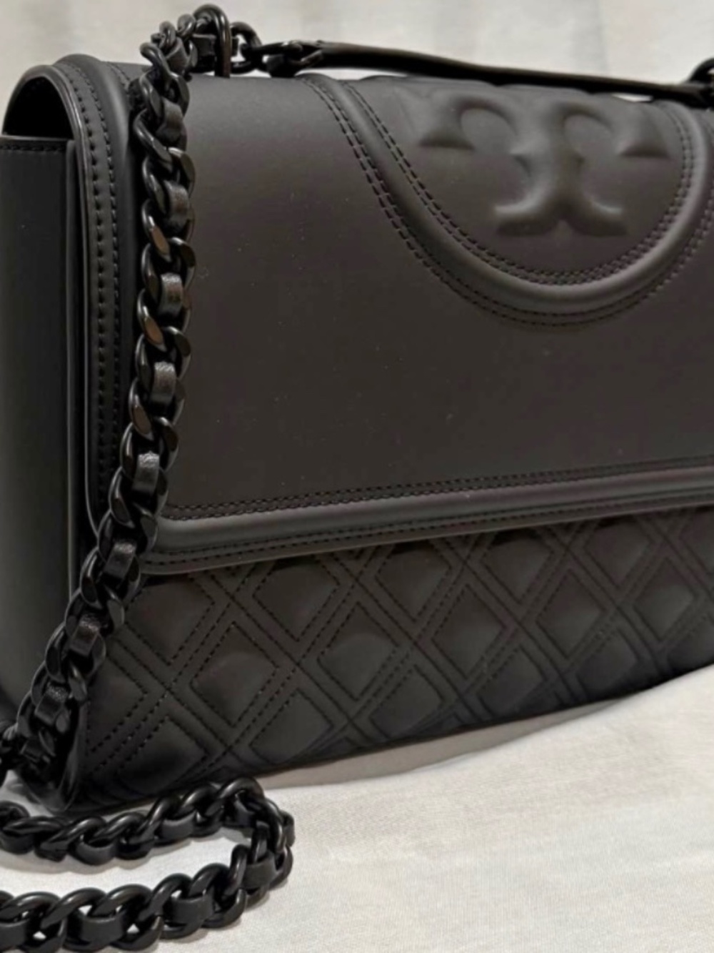 Tory Burch Matte Leather Fleming Small Shoulder Bag